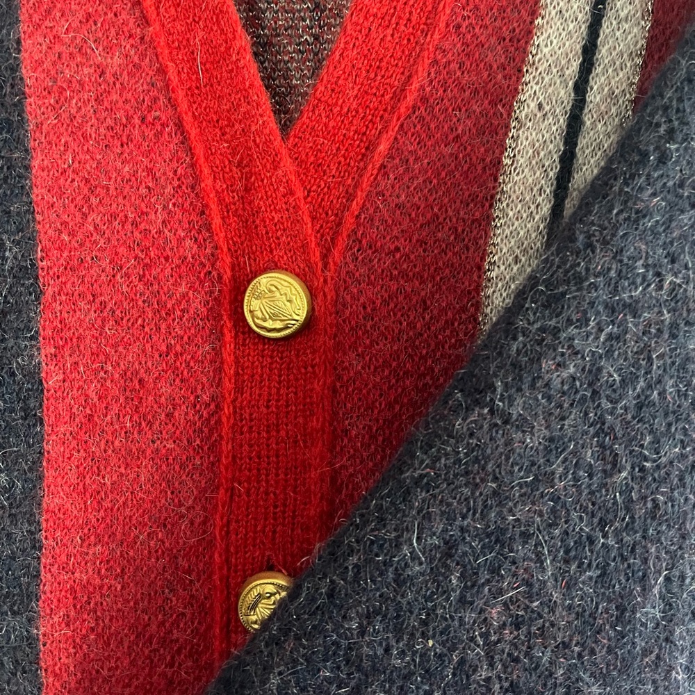 Hilfiger Collection Red White Blue Cardigan, Large